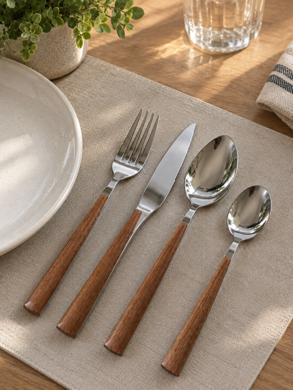 Set de cubiertos de acero